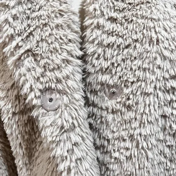 Kenneth Cole New York Coat Womens Medium Beige Faux Fur Leopard Lined Snap Front - Picture 6 of 11